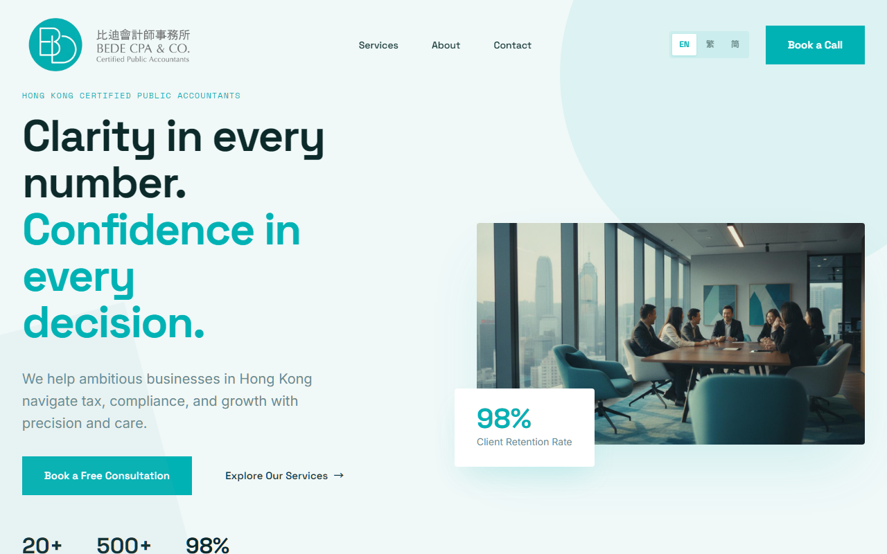 Bede CPA & Co website